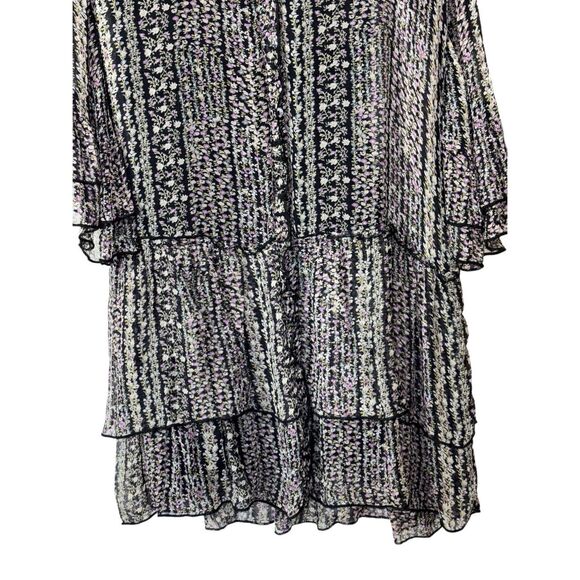 Sundance Quinn Floral Print Drop Waist Ruffle long sleeve Shift Dress Size M NEW - Picture 12 of 15